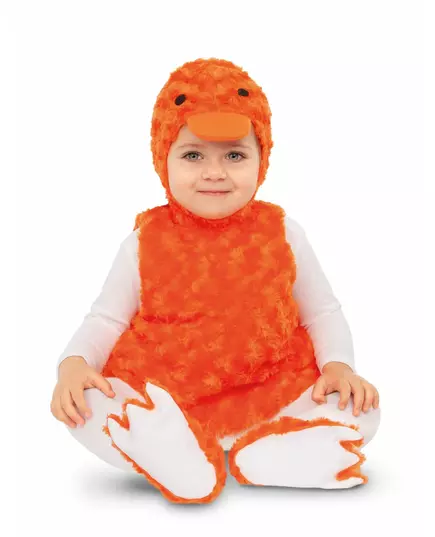 Orange plyschmaskeraddräkt liten anka, Storlek: 12-18 månader (80 cm)