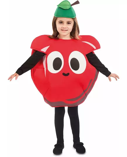 Röd äppelmaskeraddräkt barn, Storlek: 1-2 år (80-91 cm)