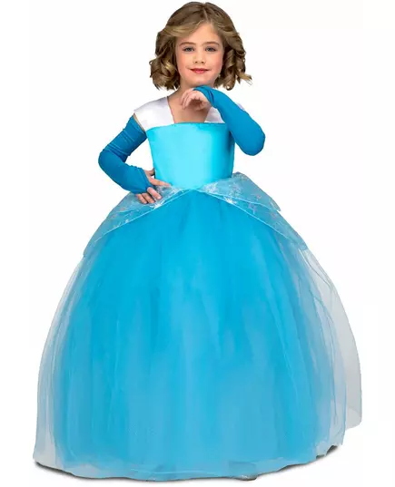 Blå balklänningsprinsessa-maskeraddräkt flicka, Storlek: 9 år (122 - 134 cm)
