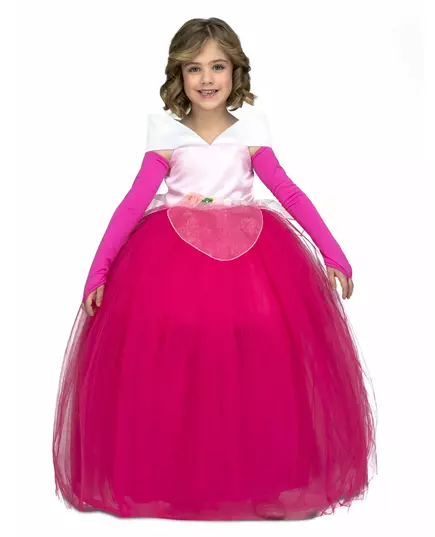 Rosa balklänningsmaskeraddräkt flicka, Storlek: 10-12 år (140 - 152 cm)