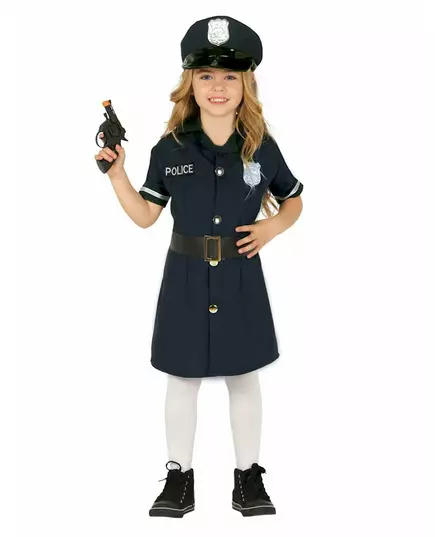 Polisklänning-maskeraddräkt flicka, Storlek: 9 år (125-135 cm)