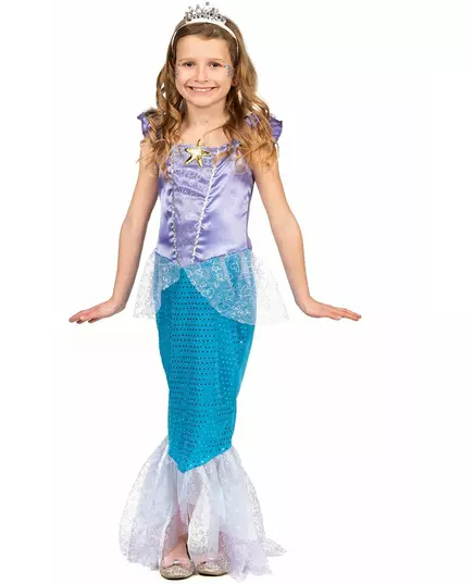 Sjöjungfrumaskeraddräkt flicka, Storlek: 7-9 år (120-130 cm)
