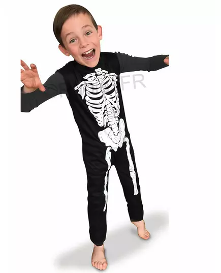 Klassisk skelettmaskeraddräkt barn, Storlek: 3-4 år (90 till 104 cm)