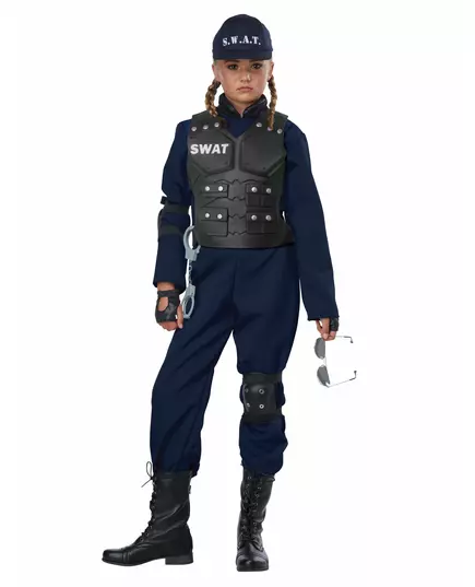 Lyxig SWAT-maskeraddräkt barn, Storlek: 12-14 år (155 cm)