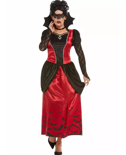 Gotisk maskerad vampyrmaskeraddräkt dam, Storlek: Small