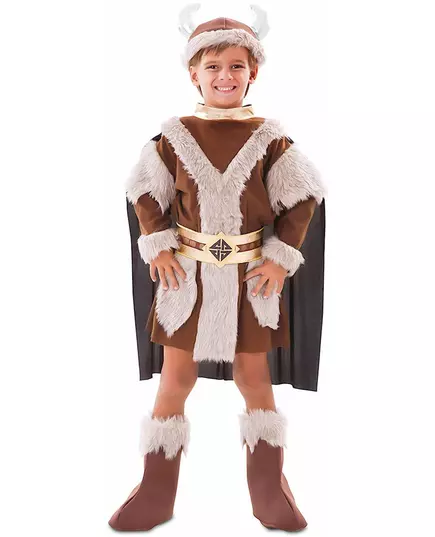 Brun vikingamaskeraddräkt pojke, Storlek: 10-12 år(139-155 cm)
