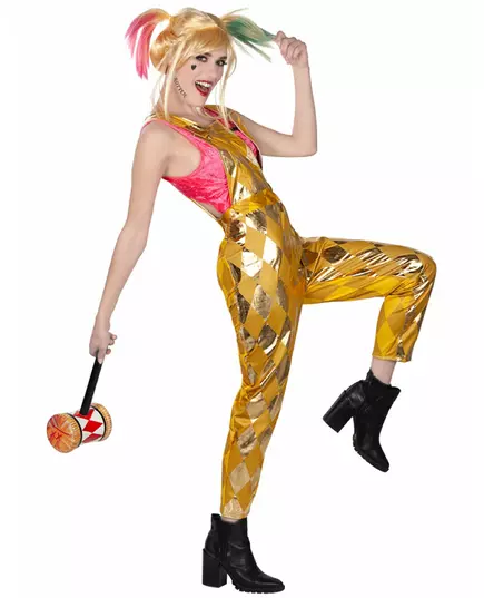 Gyllene hängselbyxor Harley Quinn Birds of Prey™ dam, Storlek: M/L
