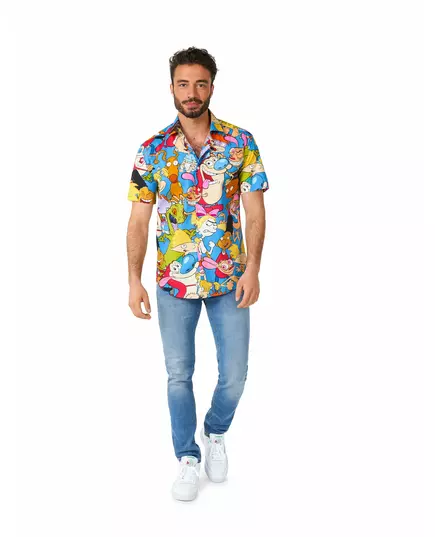 Tecknad 90-tals Nickelodeon™-skjorta vuxen Opposuits™, Storlek: Small (EU 44-46)