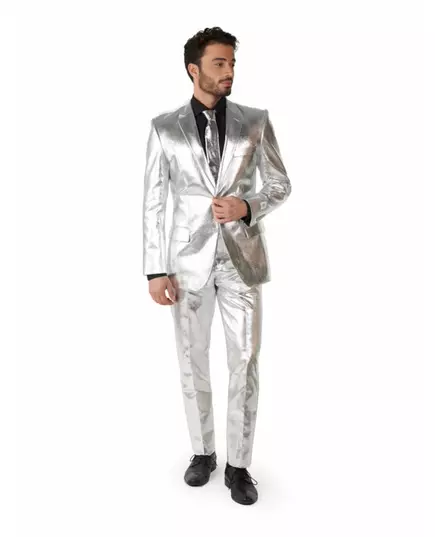 Mr. Shiny Silver-kostym herr Opposuits™, Storlek: Large (EU 52-54)