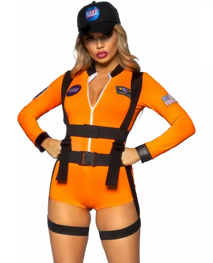 Astronautmaskeraddräkt, sexig jumpsuit, dam, Storlek: X-Small (34)