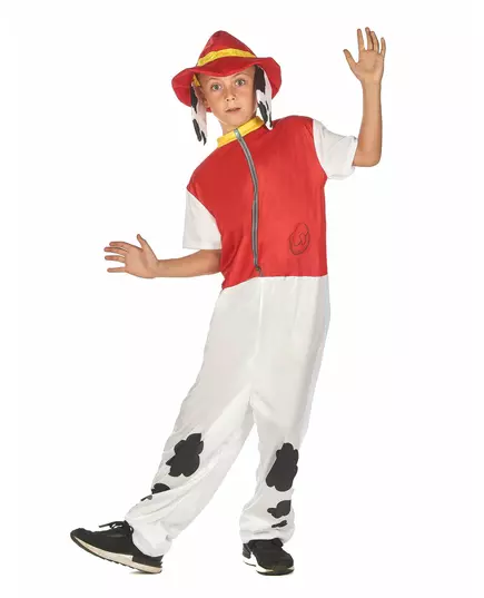 Röd brandmanshundmaskeraddräkt för barn, Storlek: 7-9 år (120-130 cm)