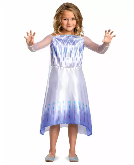 Klassisk vit maskeraddräkt Elsa från Frost 2™ flicka, Storlek: 5-6 år (109 - 126 cm)