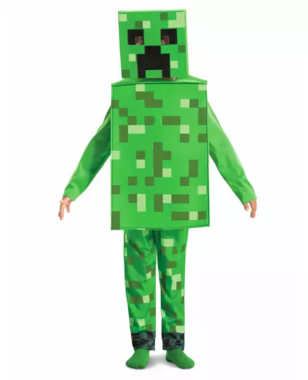 Klassisk Creeper Minecraft™ maskeraddräkt barn, Storlek: 5-6 år (109 - 126 cm)