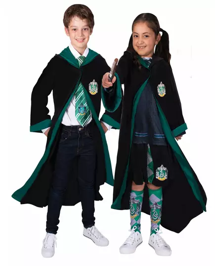 Klassisk Slytherin Harry Potter™-maskeraddräkt barn, Storlek: 8-10 år (123 till 140 cm)