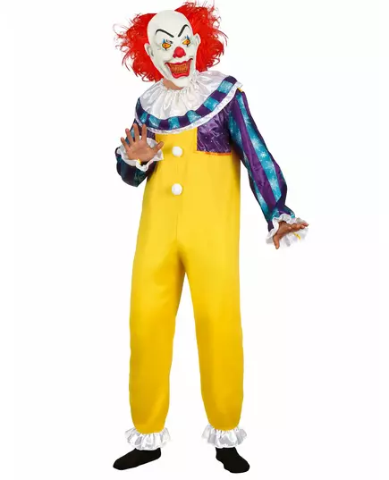 Skräckfilmsclown maskeraddräkt vuxen, Storlek: Medium