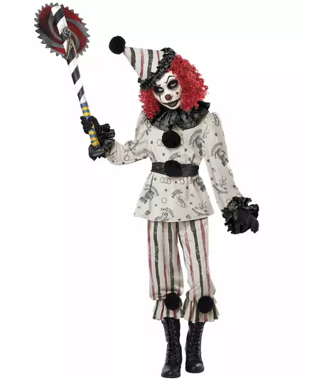 Lyxig sinister clownmaskeraddräkt barn, Storlek: М 8-10 år(140 cm)