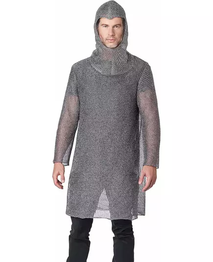 Lyxig maskeraddräkt med ringbrynja riddare vuxen, Storlek: Small/Medium