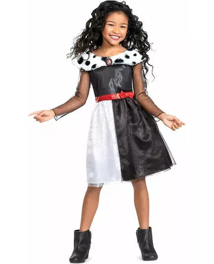 Klassisk maskeraddräkt Cruella™ flicka, Storlek: 5-6 år (109 - 126 cm)