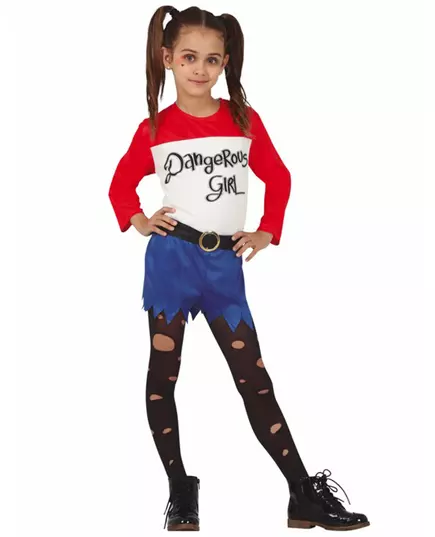 Dangerous girl-maskeraddräkt flicka, Storlek: 10-12 år (142-148 cm)
