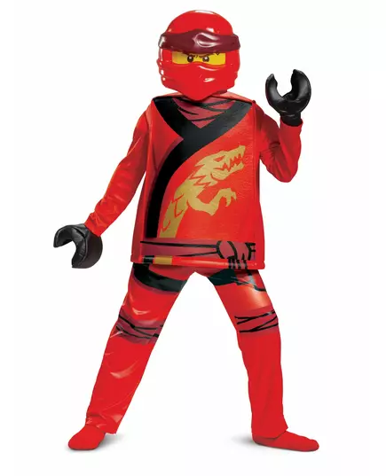 Deluxe Kai Ninjago - LEGO™-maskeraddräkt barn, Storlek: 5-6 år (109 - 126 cm)