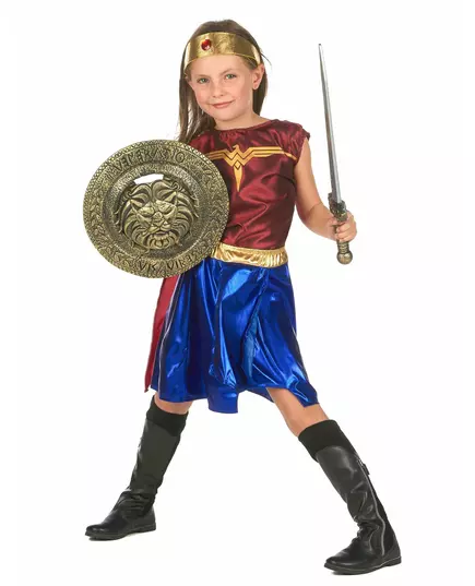 Maskeraddräkt amazonkvinna flicka, Storlek: 7-9 år (120-130 cm)