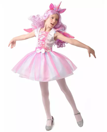 Enhörningsmaskeraddräkt med tutu för flickor, Storlek: 7-9 år (120-130 cm)