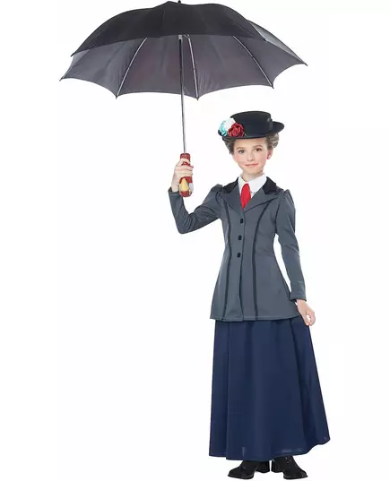 Lyxig engelsk barnsköterskemaskeraddräkt flicka, Storlek: 12-14 år (155 cm)