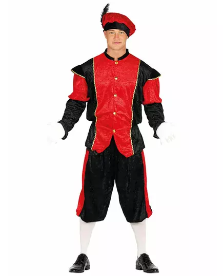 Röd Père fouettard-maskeraddräkt vuxen, Storlek: Large (52-54)
