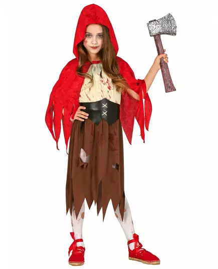 Maskeraddräkt zombifierad rödluvan barn, Storlek: 10-12 år (142-148 cm)