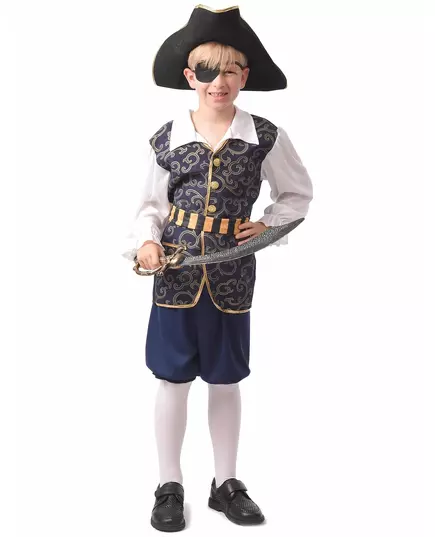 Elegant piratmaskeraddräkt pojke, Storlek: 7-9 år(120-130 cm)