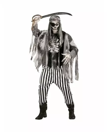 Spökpirat med skelett-maskeraddräkt herr, Storlek: X-Large