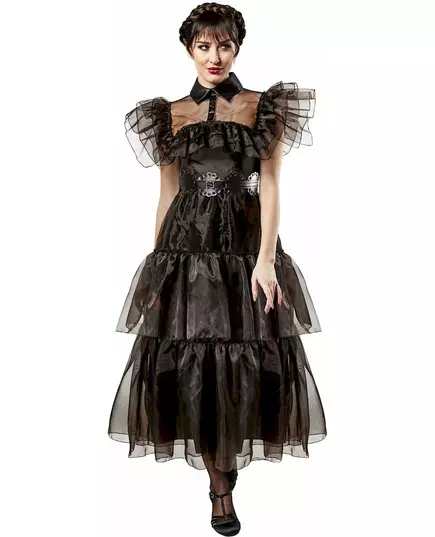 Maskeraddräkt balklänning Mercredi Addams™ dam, Storlek: Small