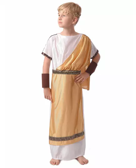 Romersk maskeraddräkt, guldfärgad, pojke, Storlek: 4-6 år (110-120 cm)