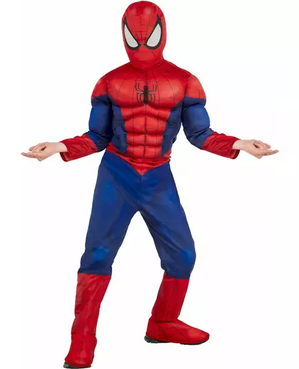 Lyxig muskulös Spiderman™-maskeraddräkt barn, Storlek: 5-6 år (110 till 116 cm)