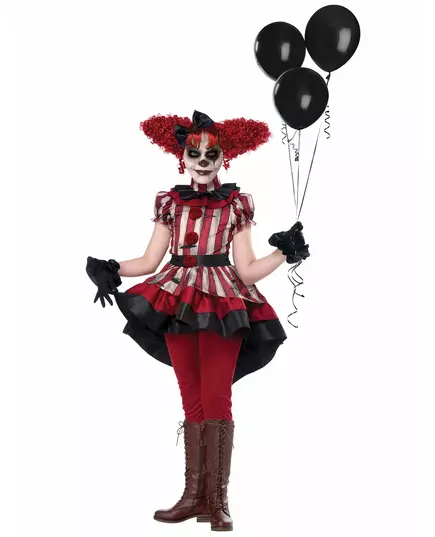 Lyxig ond clownmaskeraddräkt flicka, Storlek: XL 12–14 år(155 cm)
