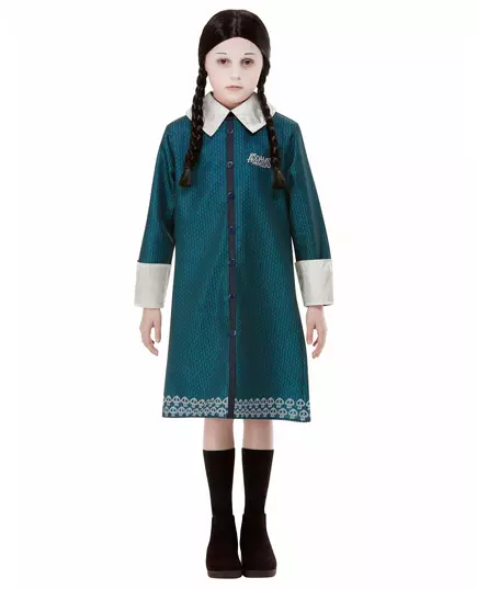 Wednesday Familjen Addams™-maskeraddräkt för flickor, Storlek: 4-6 år (115/128 cm)