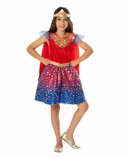Lyxig Wonder Woman™ maskeraddräkt barn, Storlek: 5-6 år (110 till 116 cm)
