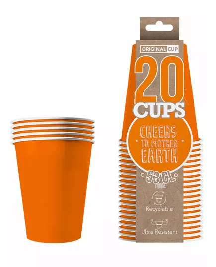 20 amerikanska orange pappmuggar, återvinningsbara 53 cl, image 2