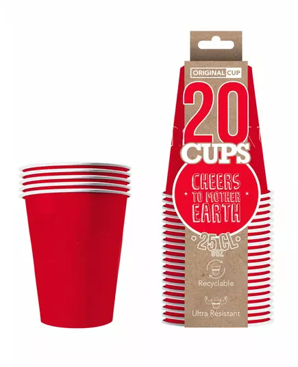 20 amerikanska röda muggar av återvinningsbar kartong 25 cl, image 2