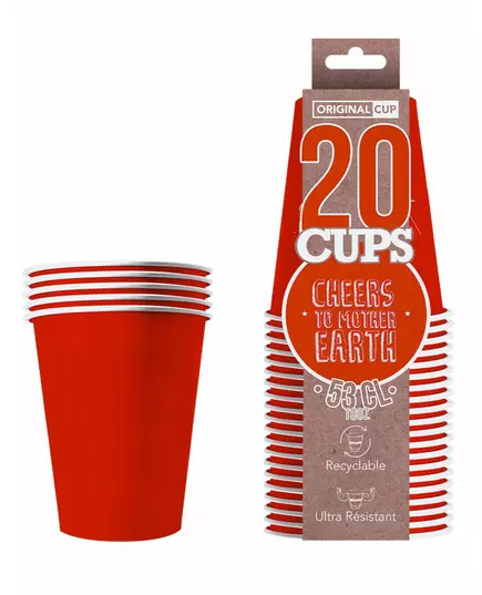 20 röda amerikanska pappmuggar, återvinningsbara, 53 cl, image 2