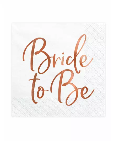20 pappersservetter Bride to be roséguld 33 x 33 cm, image 2