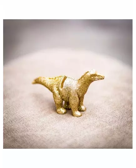 4 glittriga dinosaurieplaceringskort i harts, guld 9,5 x 5 cm, image 2