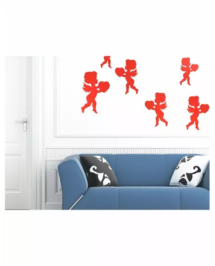 6 röda dekorationer med Cupid-motiv, image 2