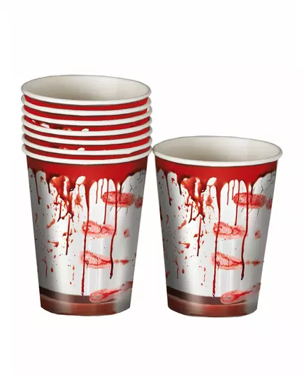 6 Halloweenpappersmuggar blodiga 240 ml, image 2