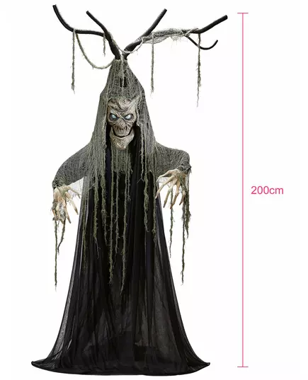 Ledad hemsökt lysande och ljudande träddekoration 2 m Halloween, image 2