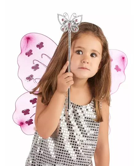 Rosa fjärilsmagisk stav vuxen och barn, image 2