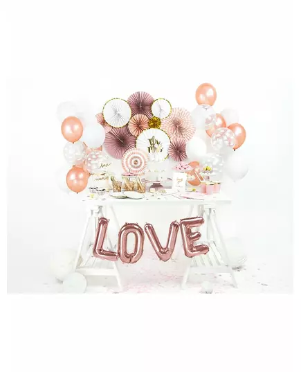 Ballong i aluminium med bokstäverna LOVE roséguld 140 x 35 cm, image 2