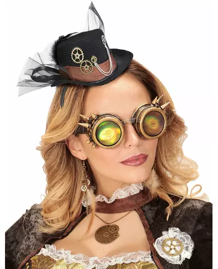 Hatt med svart slöja vuxen Steampunk, image 2