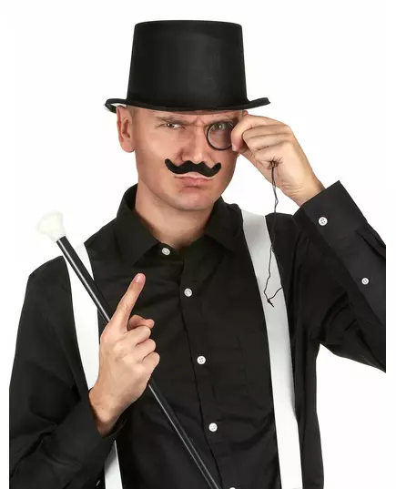 Svart hög hatt i plast för vuxen, image 2