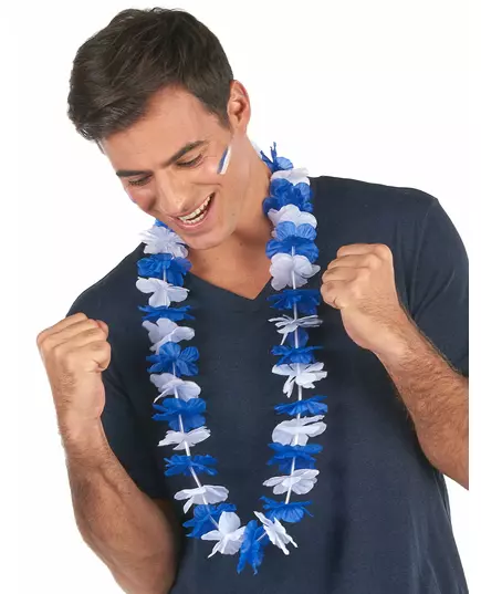 Hawaiianskt halsband blått och vitt Finland-supporter vuxen, image 2